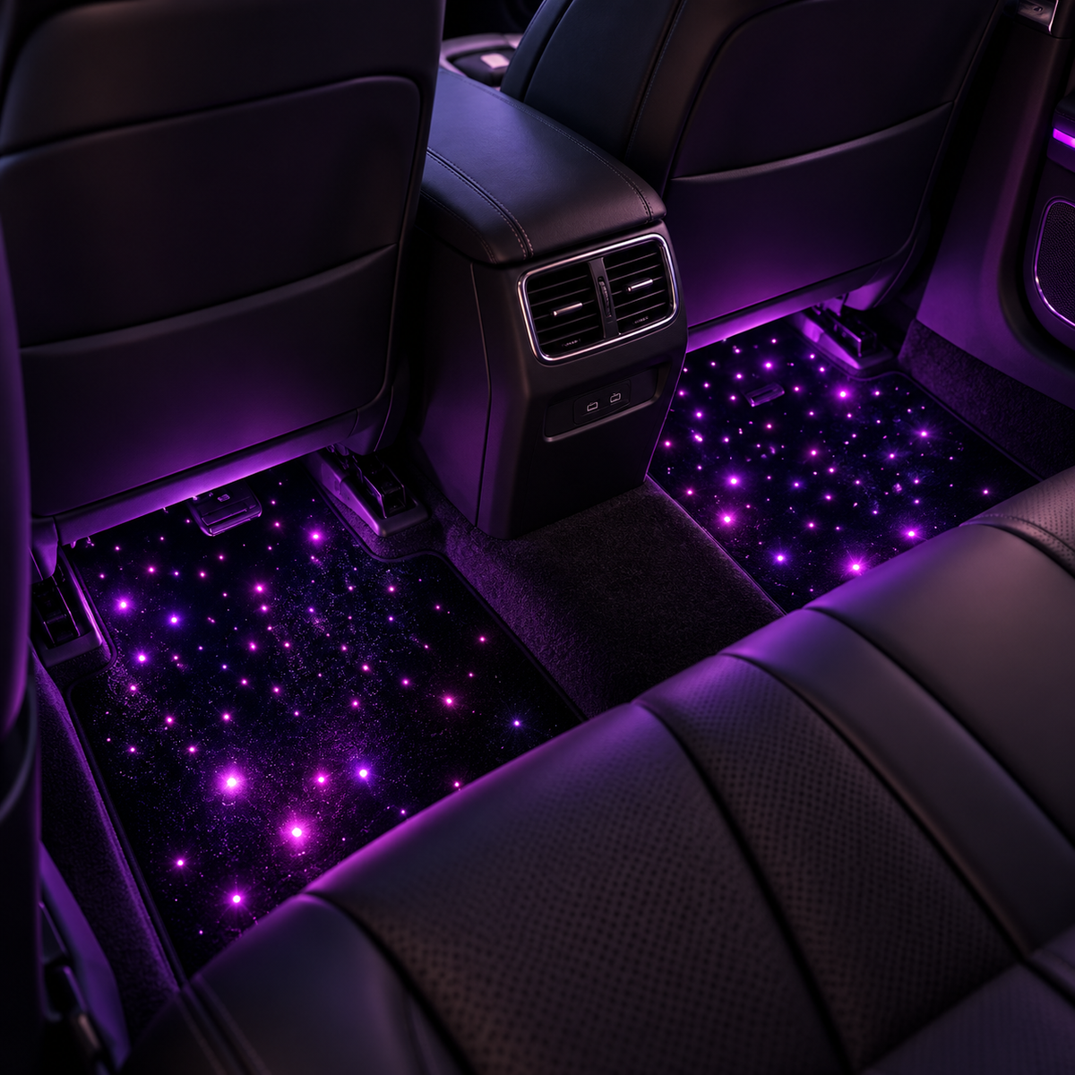 StarGlow™ BUNDLE LED Auto-Fußmatten – Ambientebeleuchtung für Vorder und -Rücksitz